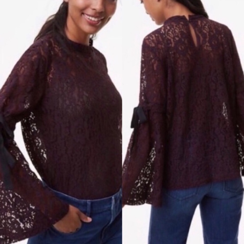 LOFT lace bell sleeve Top